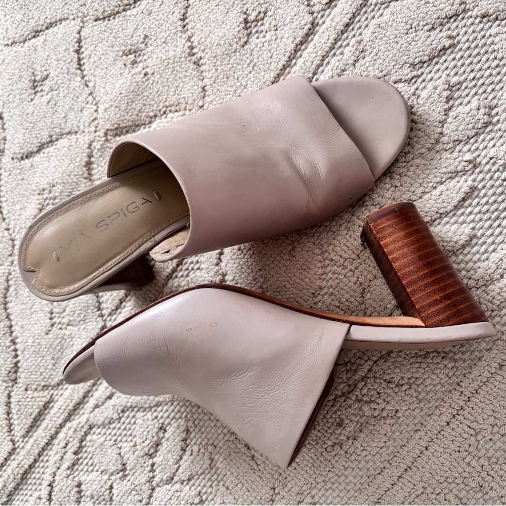 Via spiga leather mule heels